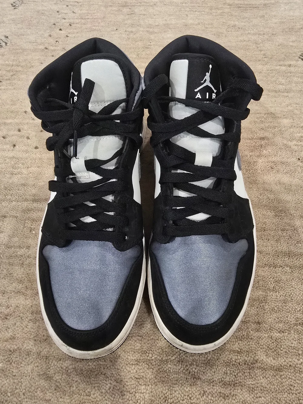 Air Jordan Men's High-Top Sneakers in Black, White & Silver